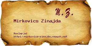 Mirkovics Zinajda névjegykártya